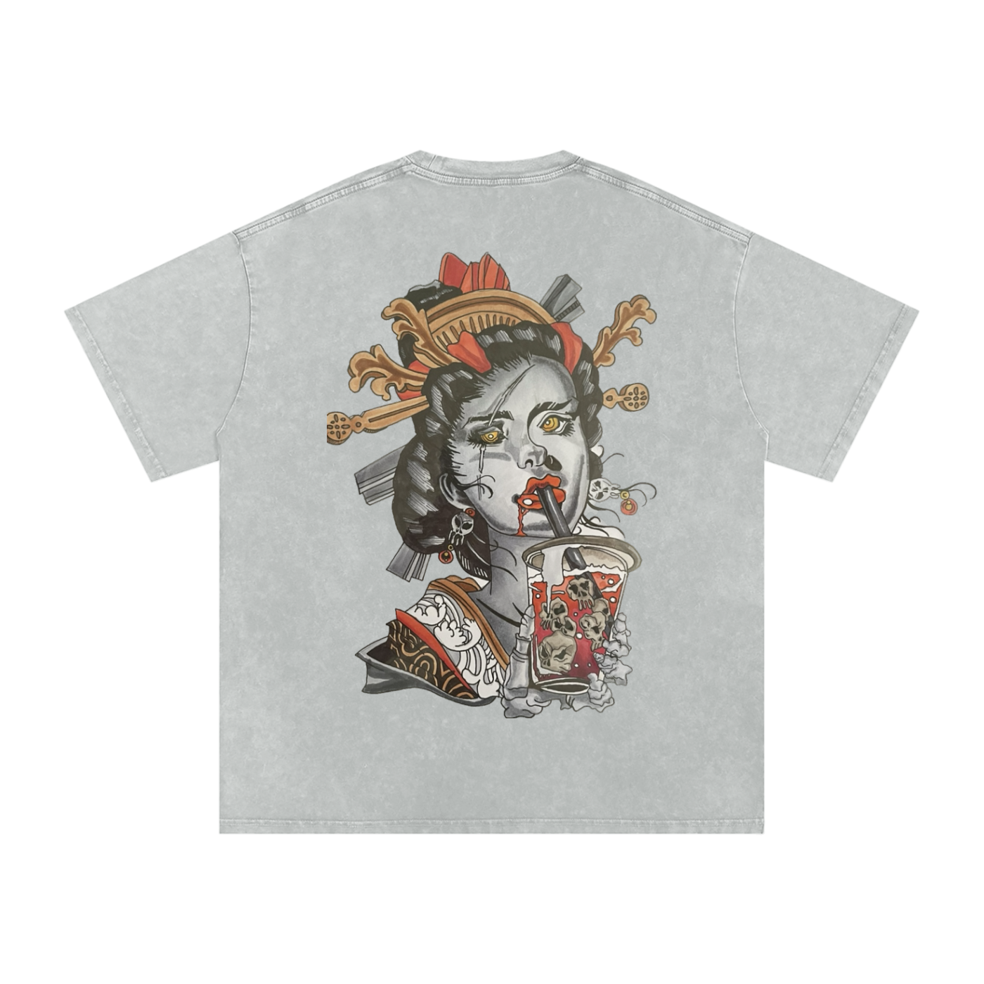 Snow Washed Oversized Cotton T-Shirt