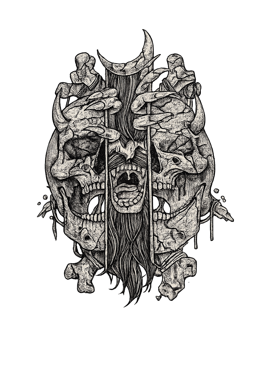 Skull A4 Art Print by Noah Niemi