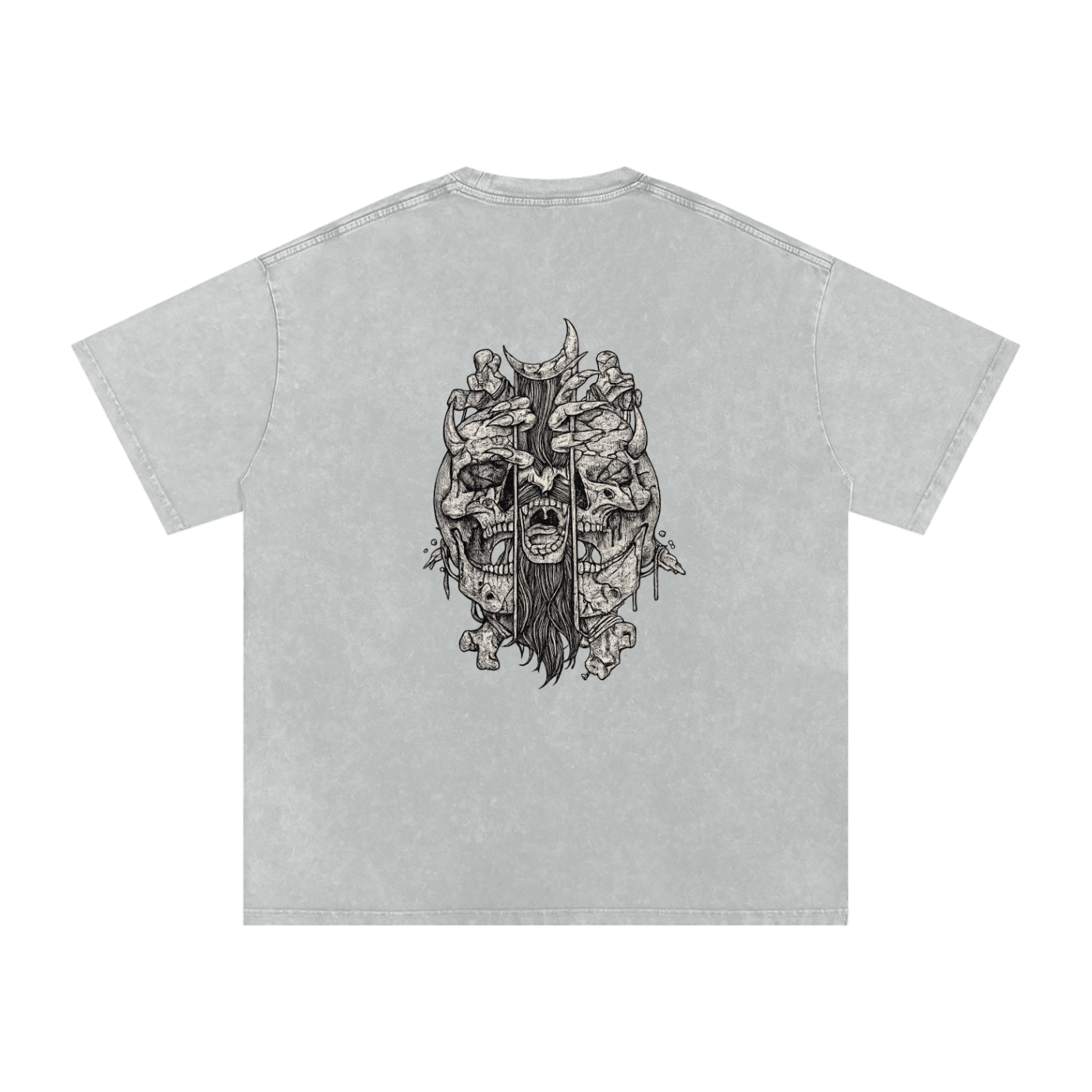 Snow Washed Oversized Cotton T-Shirt