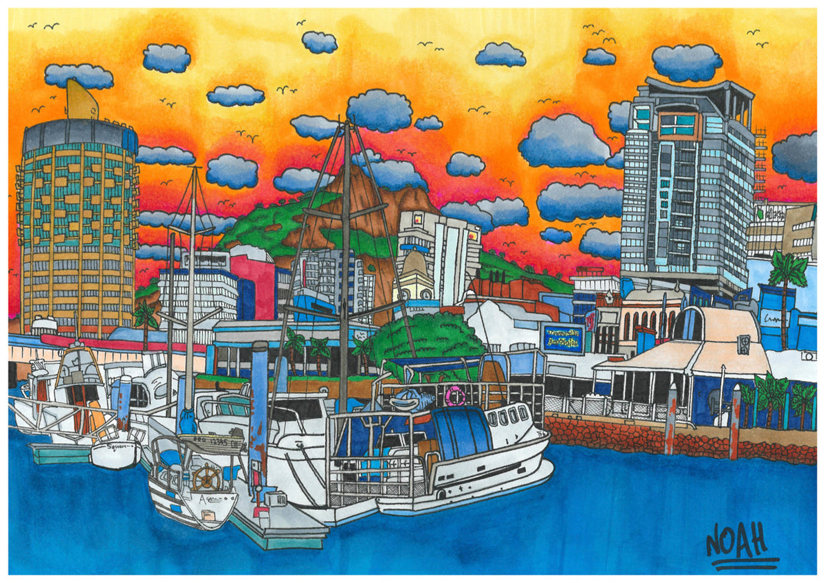 Ferry Terminal Townsville A4 Art Print by Noah Niemi