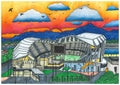 Queensland Country Bank Stadium A4 Art Print by Noah Niemi