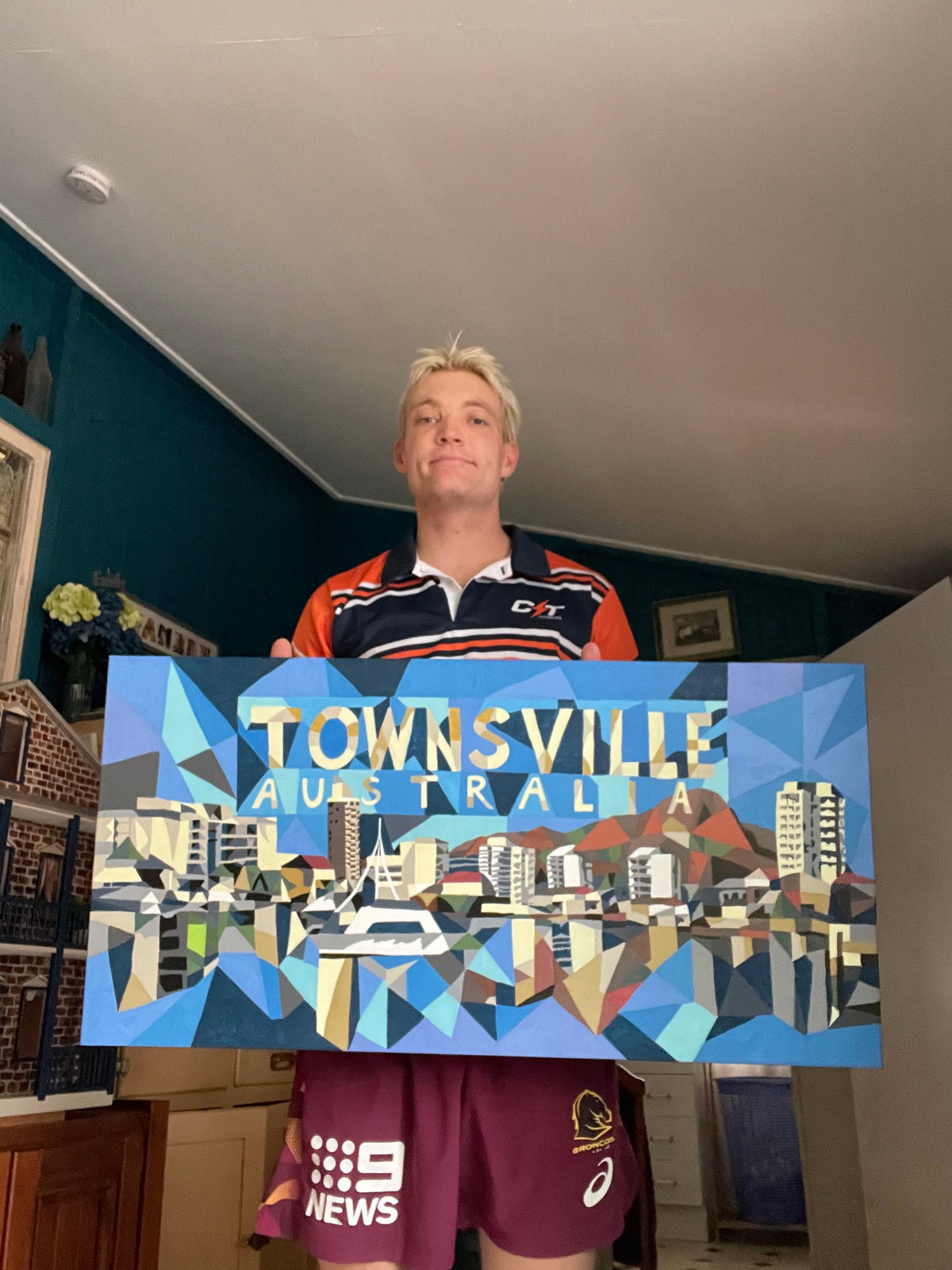 Townsville Cubism Style A4 Art Print by Noah Niemi